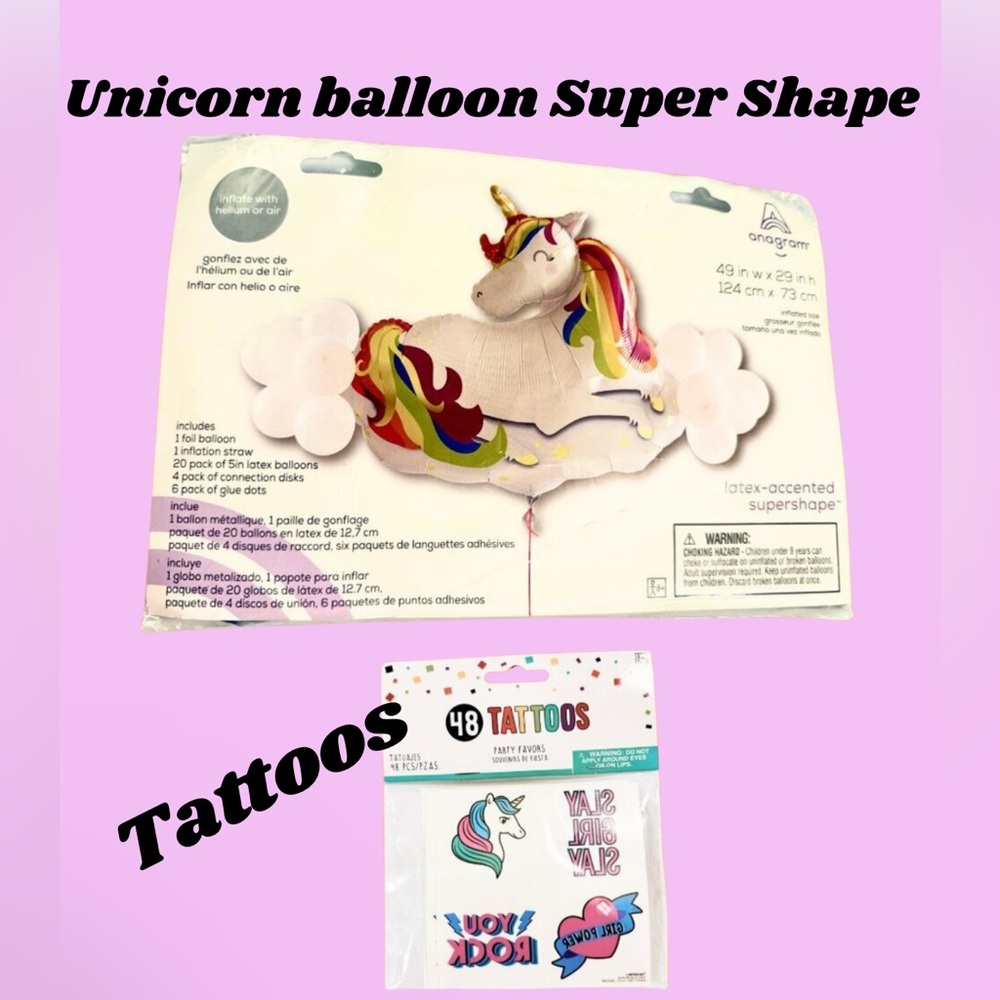 Balloon Backdrop Kit Happy Bday Unicorn Rainbow